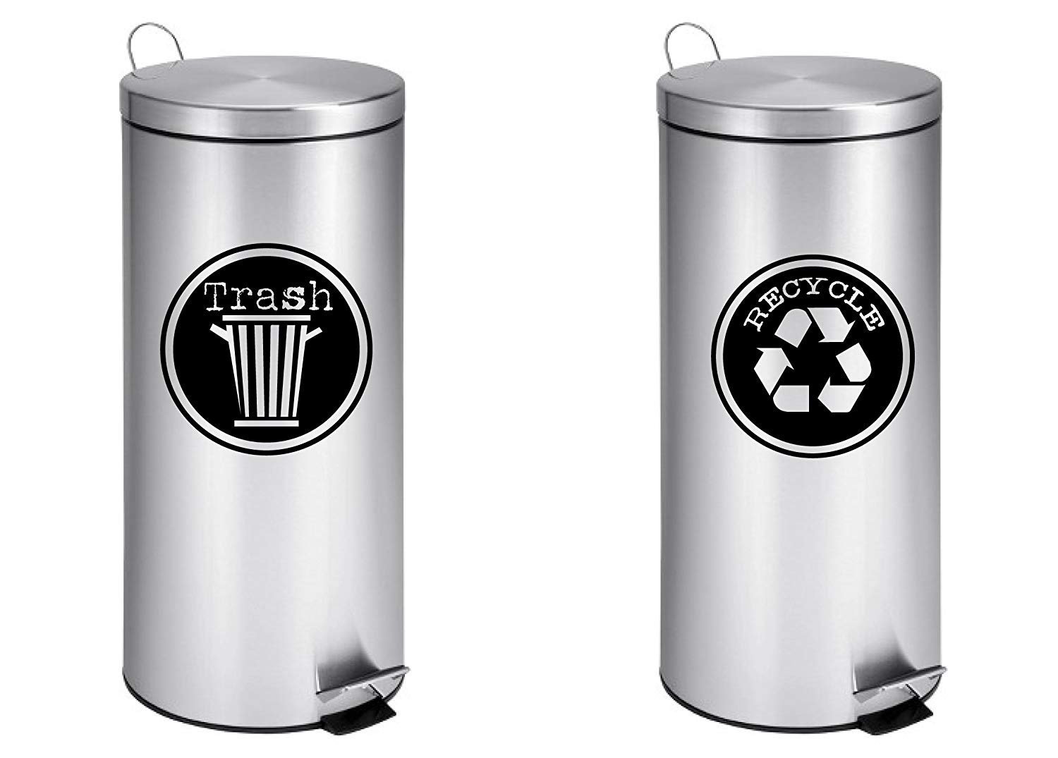 Grungy Recycle and Trash Decal Sticker for Trash cans-Matte Black-Home & Office Use! - Weatherproof- for virtually Any Smooth Surface (4