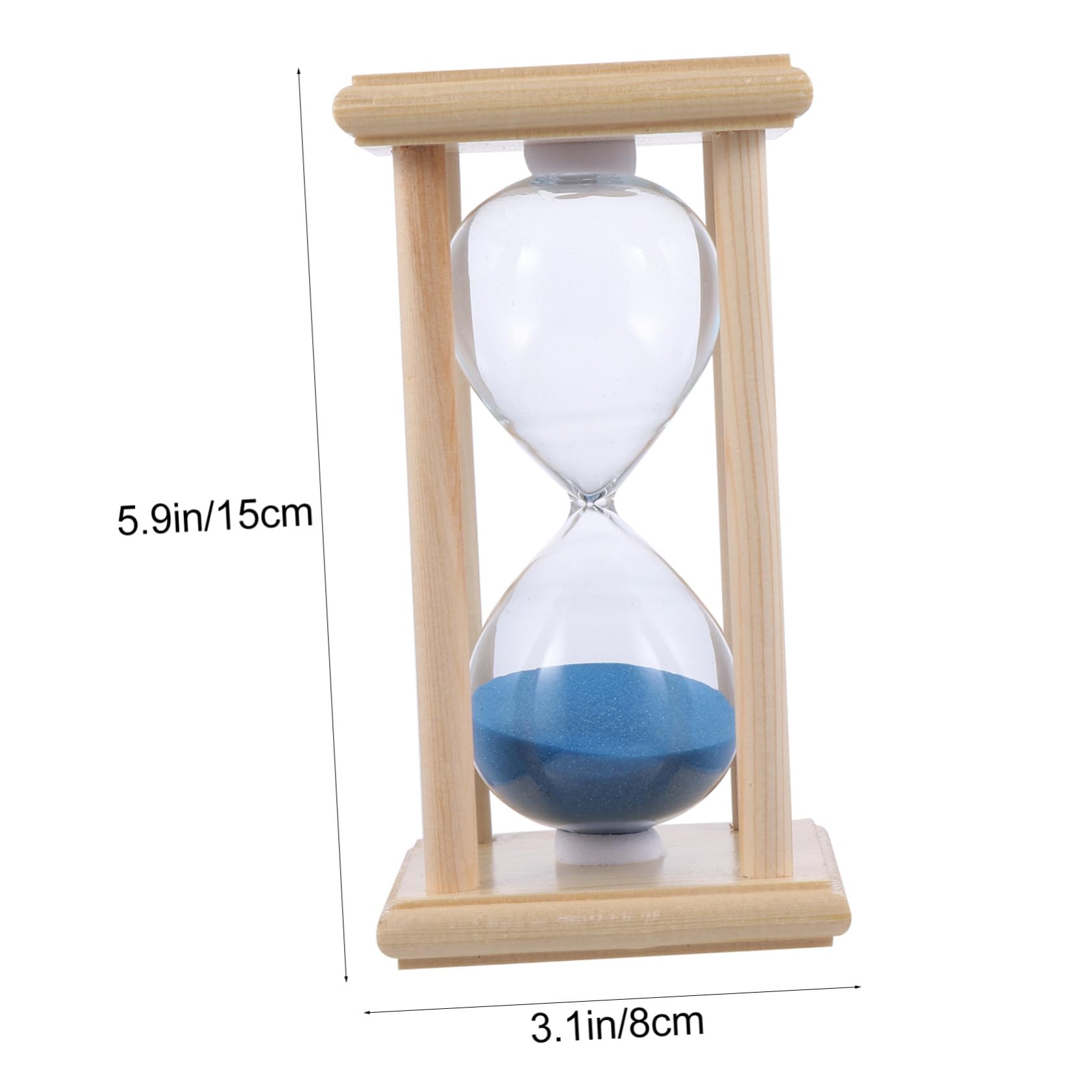 Reloj de Arena de Madera y Vidrio de 15 Minutos, Temporizador de Escritorio para Yoga, Adorno para Hogar y Obsequio de Año