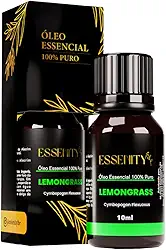 Óleo Essencial de Lemongrass Capim Limão 10ml 100% Puro – Refrescante, Energizante, Aromaterapia, Massagem, Difusor – ESSENITY
