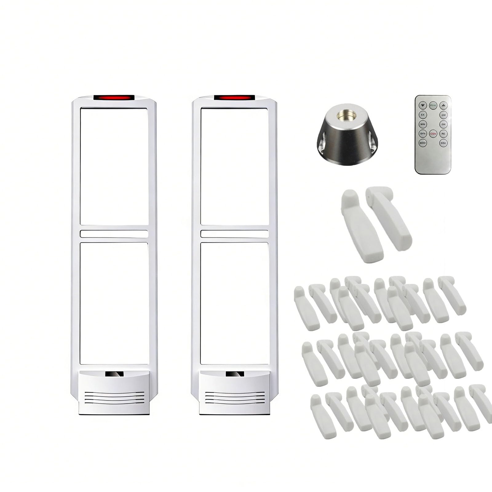 Kit de torre de seguridad antirrobo, sistema de alarma de tienda de 58 KHz con 100 etiquetas reutilizables para una prevención eficaz de pérdidas en entornos minoristas