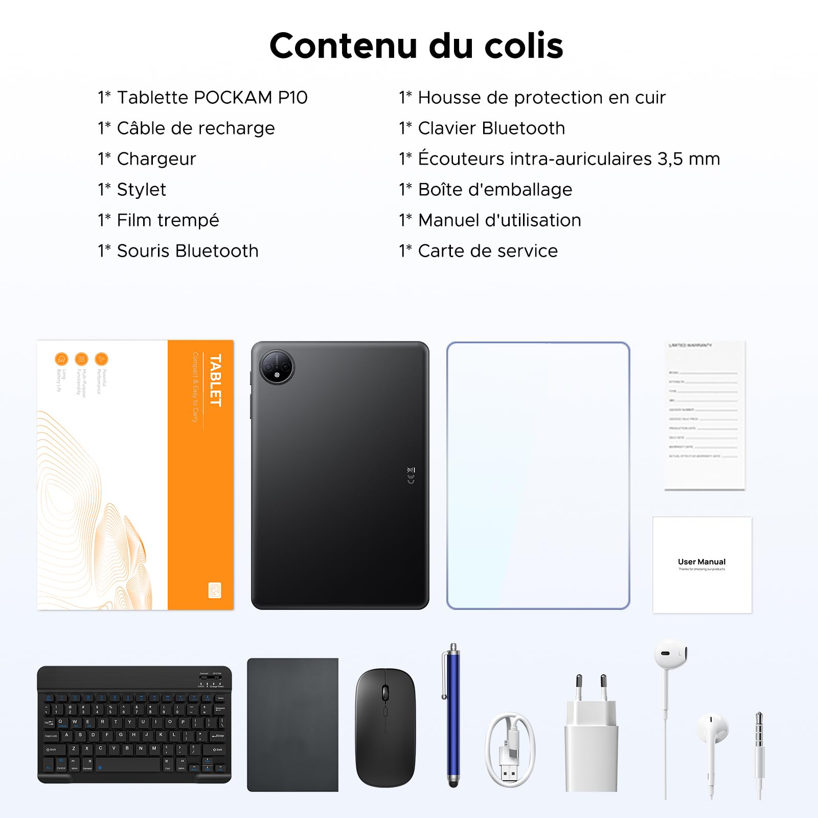 P10 Tablet 10 Pulgadas Android, Tablets Android 16 con Gemini AI, 48GB RAM+128GB ROM, 7000mAh, Unisoc T310 Quad-Core, 90Hz, 8MP+5MP, WiFi 5, Altavoces Duales, Face ID, Tablet con Teclado, Lapiz, Negro