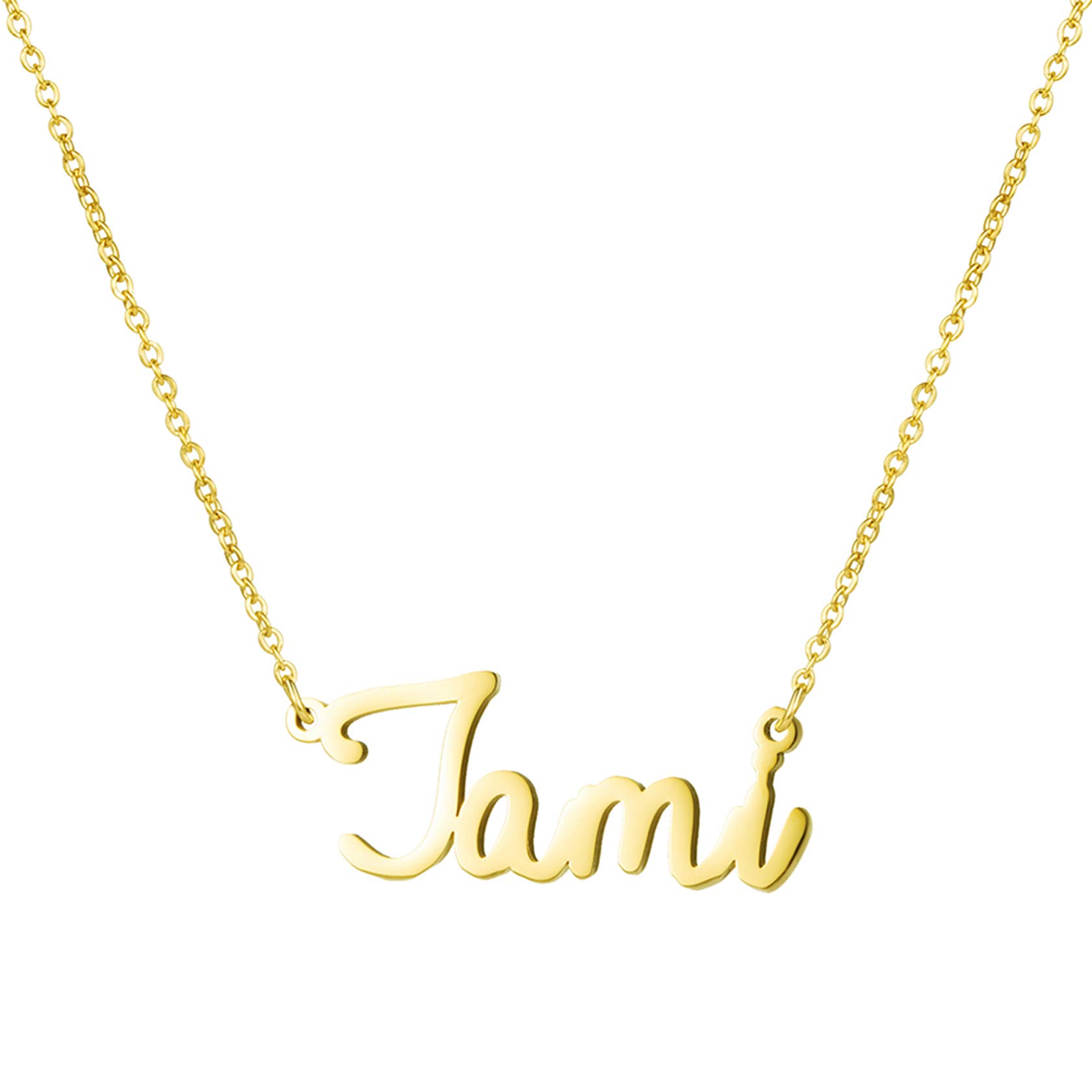 AwegiftPersonalized Name Necklace 18K Gold Plated New Mom Bridesmaid Gift Jewelry for Women