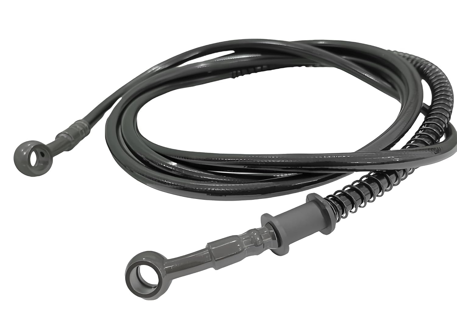 E-Trendo Disc Brake Hose Pipe Rear 208cm for All Electric Two Wheelers & Bike | Reinforced Rubber Brake Line with Spiral Guard | High Pressure Durable Brake Hose Pipe, Black-picture-16