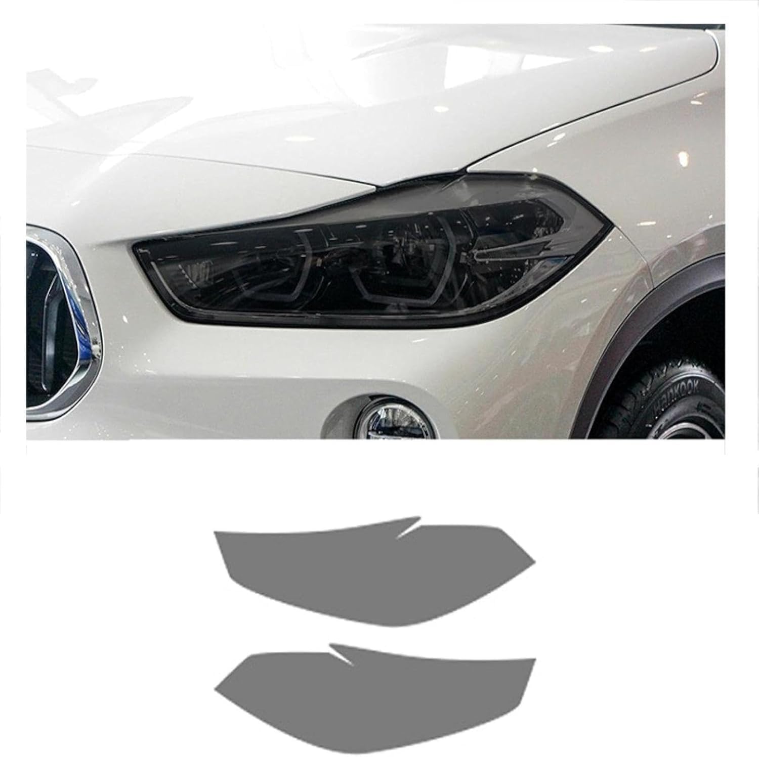 SamLng Car Front Light Film for BMW X2 F39 2017-2020 Car Headlight Film Front Light Transparent Blackened Moulding Vinyl Protection Sticker Car Light Film