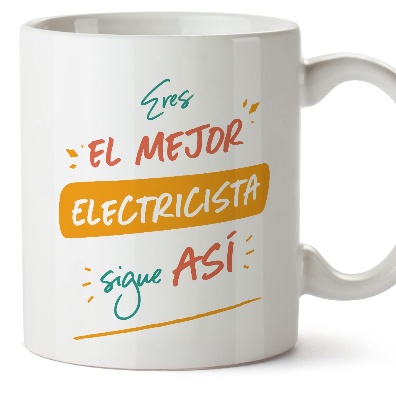 MUGFFINS Electrician Man Mug - in Spanish - Eres el Mejor sigue así! - Funny Gift for Colleagues - Ceramic 11oz Mug