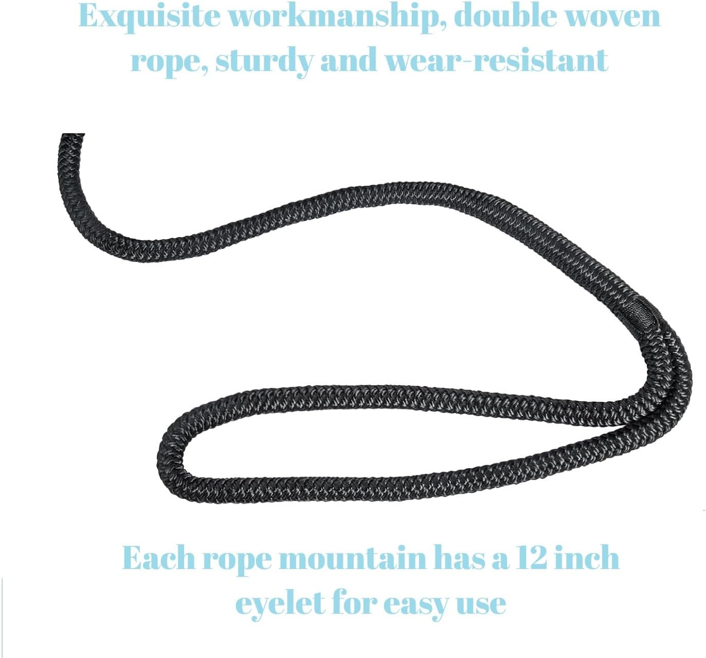 Boat Dock Lines 4 Pack 3/8" x 20FT Boat Lines Nylon Marine Rope for Boats Double-Braided Bumper Rope Boat Lines for Docking Boat Lines Dock Ties - Image 4