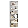 FOTOSOK 6-Tier Open Bookcase and Bookshelf, Freestanding Display Storage Shelves Tall Bookcase for Bedroom, Living Room and Office, White