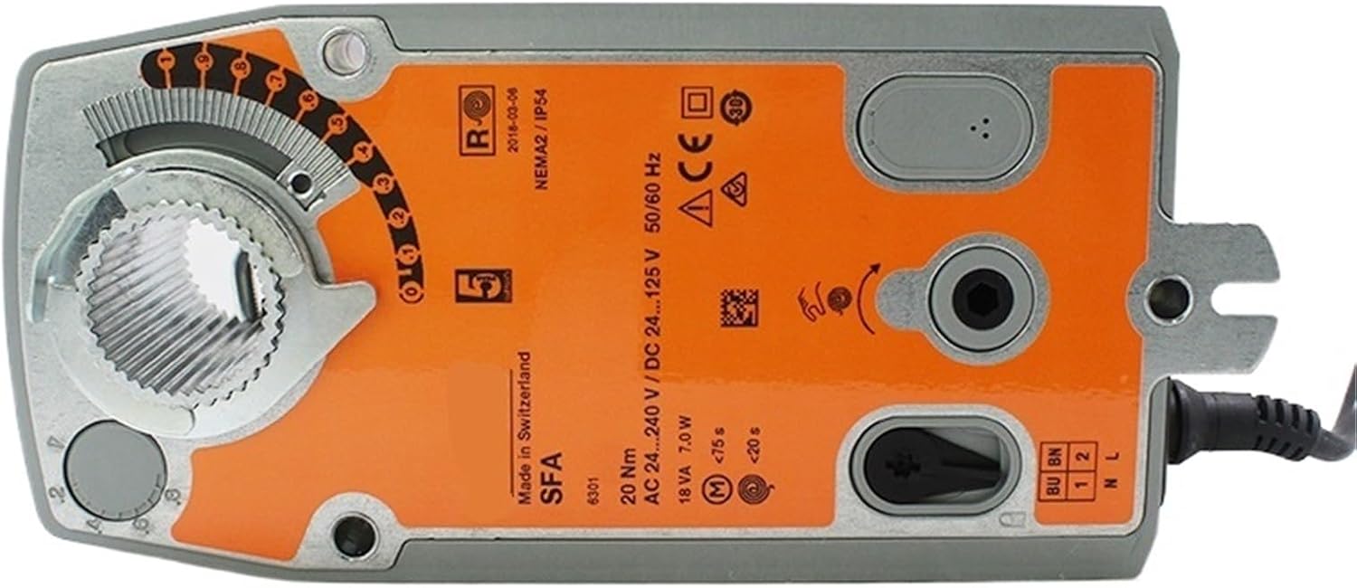 1Pcs HAVC Ventilation Systems SFA 20NM AC24V AC240V Open-Close Spring Actuator Emergency Function Adjustable Air Damper