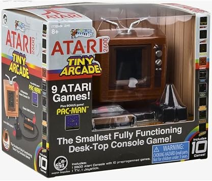 Tiny Arcade Atari 2600 3.5 Mini Retro Game - Playable Console & TV w/ Real Gameplay & Sound-10 Classic Video Games: Pac-Man, Breakout,More(Ages 8+)