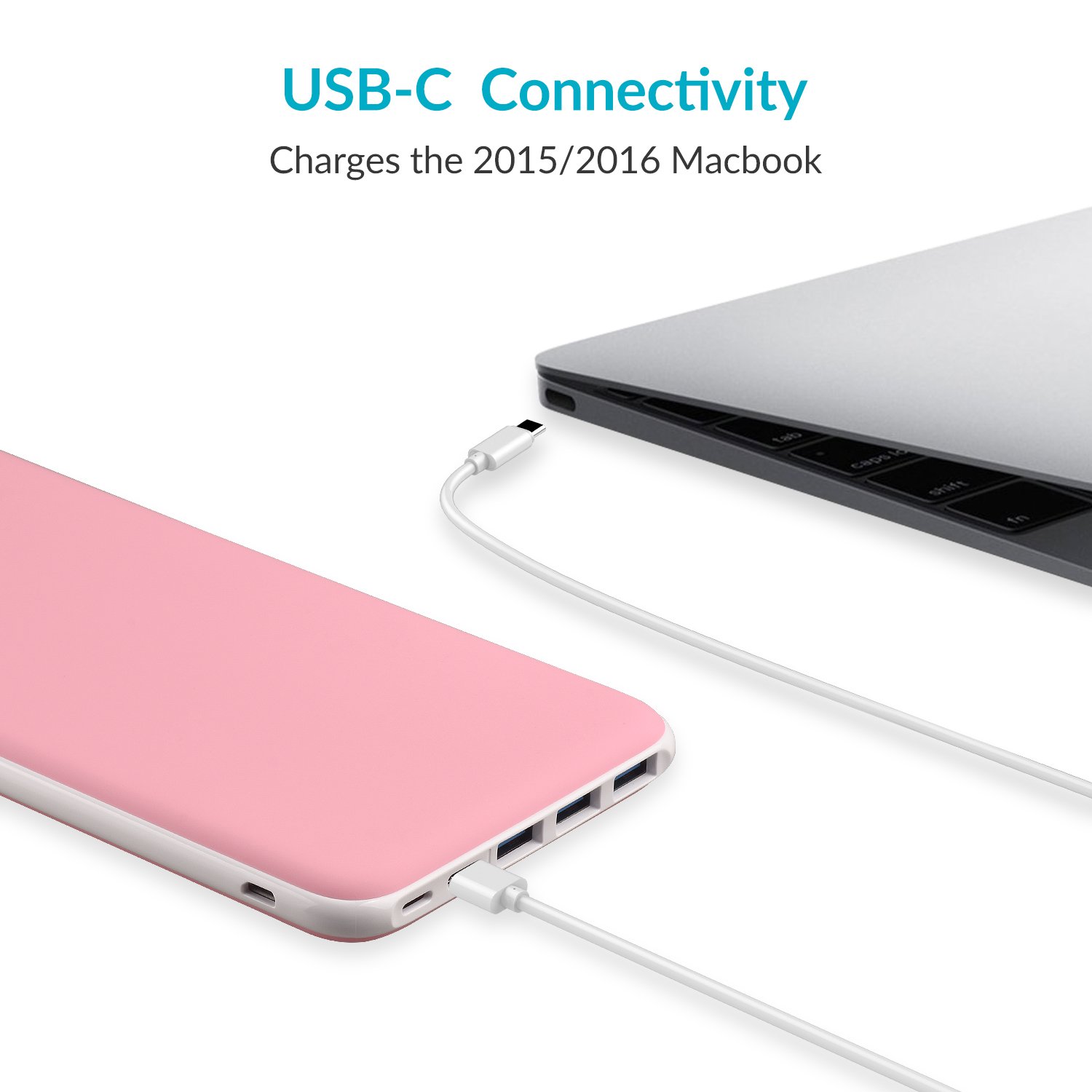 Charmast Power Bank 26800mAh, Caricatore Portatile USB C Powerbank Batteria con 3 Ingresso & 4 Uscita Compatibile con iPhone 12/11/XS/XR Samsung Huawei Xiaomi Smartphone Tablet (Rosa)