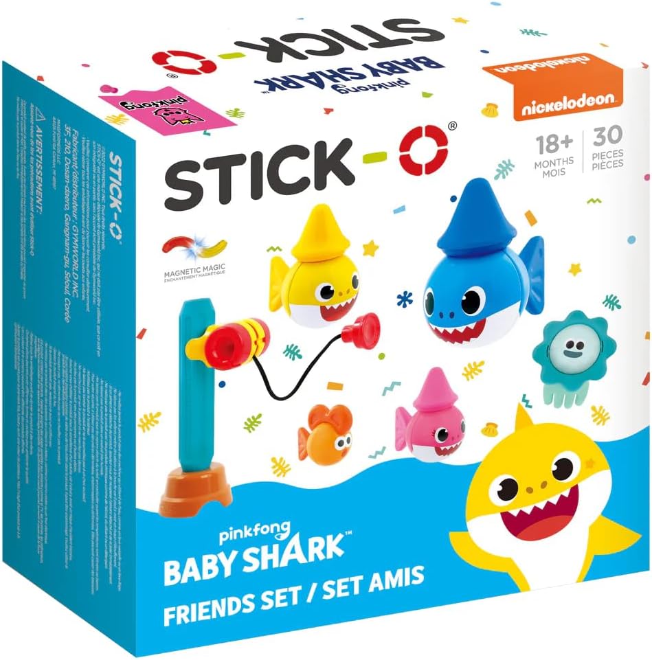 Stick-O Baby Shark Friends Magnetic Building Blocks Toy | Chunky Design For Pre-school Children | Easy To Hold