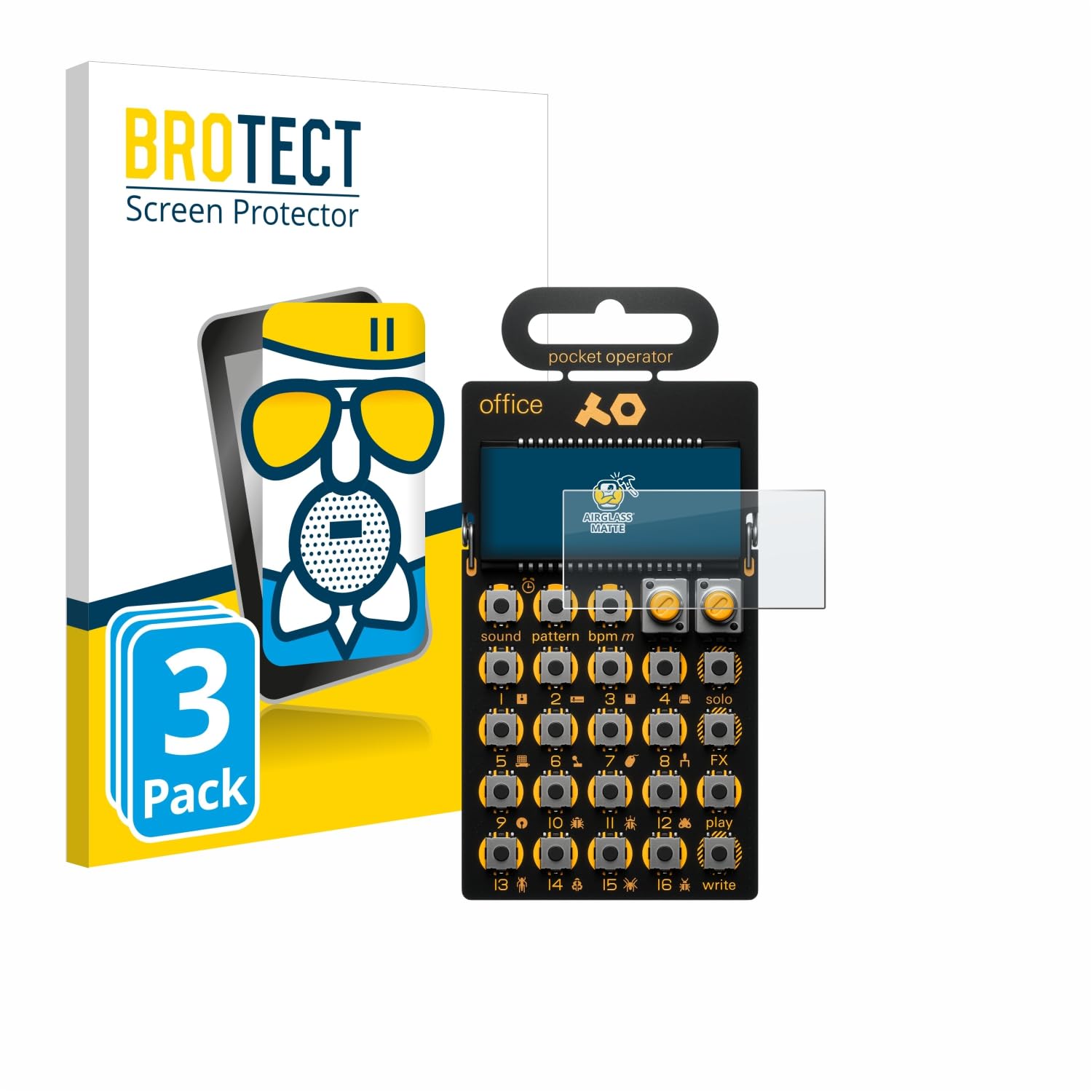 brotect Anti-Glare Glass Screen Protector Matte Compatible with Teenage Engineering PO-24 Office (3 Pack) - Anti-Scratch 9H Protection Film