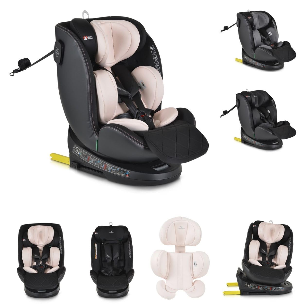 Cangaroo seggiolino per bambini i-Size Castor (40-150cm) gruppo 0/1/2/3 Isofix, colorazione:beige/rosa
