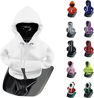 vvag Gear Shift Hoodie, Hoodie Car Gear Shift Cover, Car Shift Knob Hoodie, Automotive Interior Accessories, Universal Fit Knob Cover Gift (White)