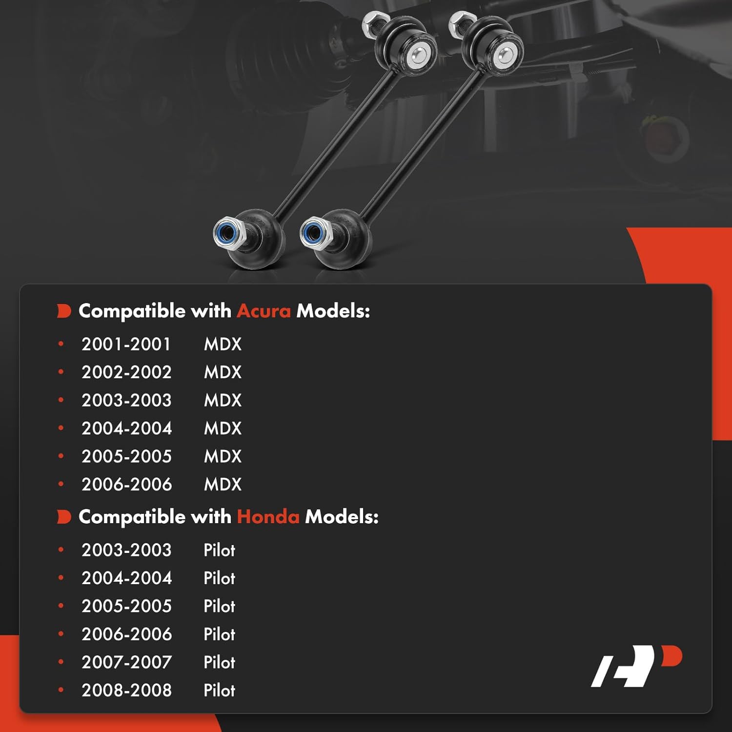 A-Premium 2 x Rear Sway Bar Links Stabilizer Bar Links, Compatible with Honda Pilot 2003-2008 & Acura MDX 2001-2006