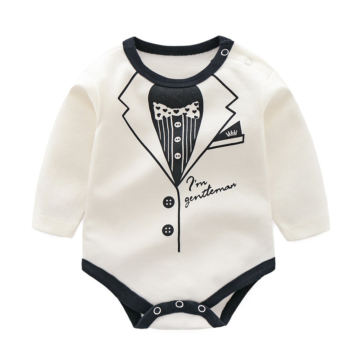 BeboneInfant Baby Boys Outfits Clothes Gentleman Romper Jumpsuit Bodysuit Long Sleeve