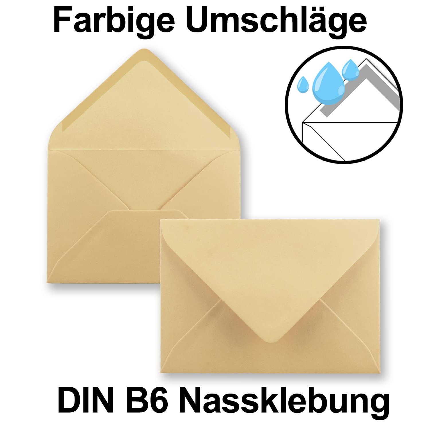 25x DIN B6 folding card set with envelopes in caramel - 120 x 170 mm - ideal for invitation cards, wedding, baptism, communion, confirmation - Brand: FarbenFroh - Image 3