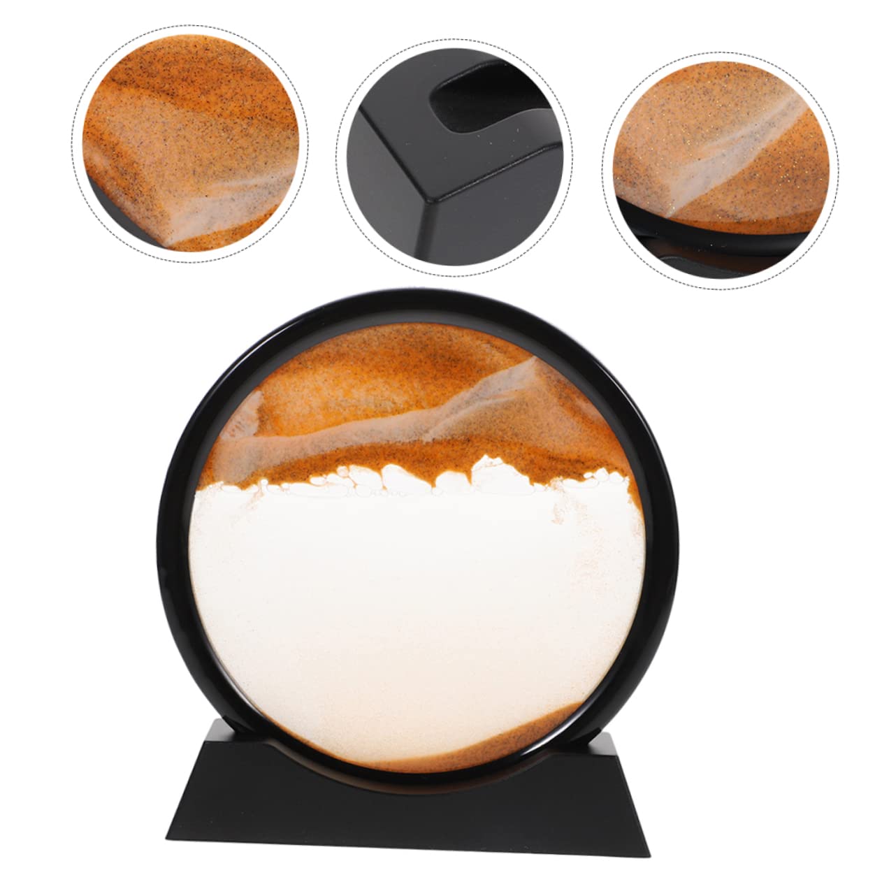 GANAZONO Relaxing Moving Sand Art Picture Decor 3D Hourglass Sandscape Painting for Home Table Decor Yellow