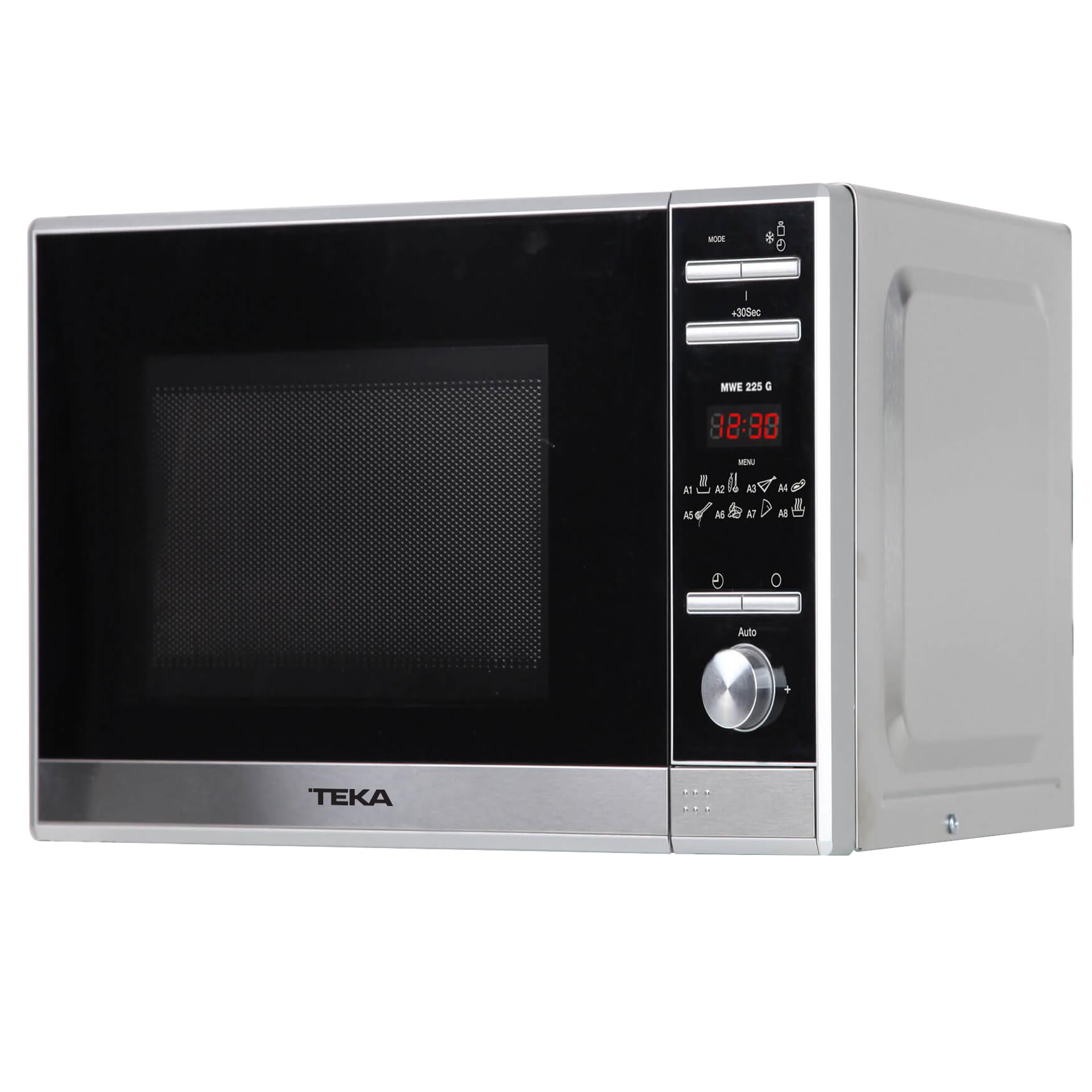 Teka - Microondas Grill, Modelo MWE 225 G, 20 Litros, 5 Niveles de potencia, 700-1000 W, 8 menús, Acero Inoxidable, Cristal Gris y Negro, 25 x 44 x 34 cm