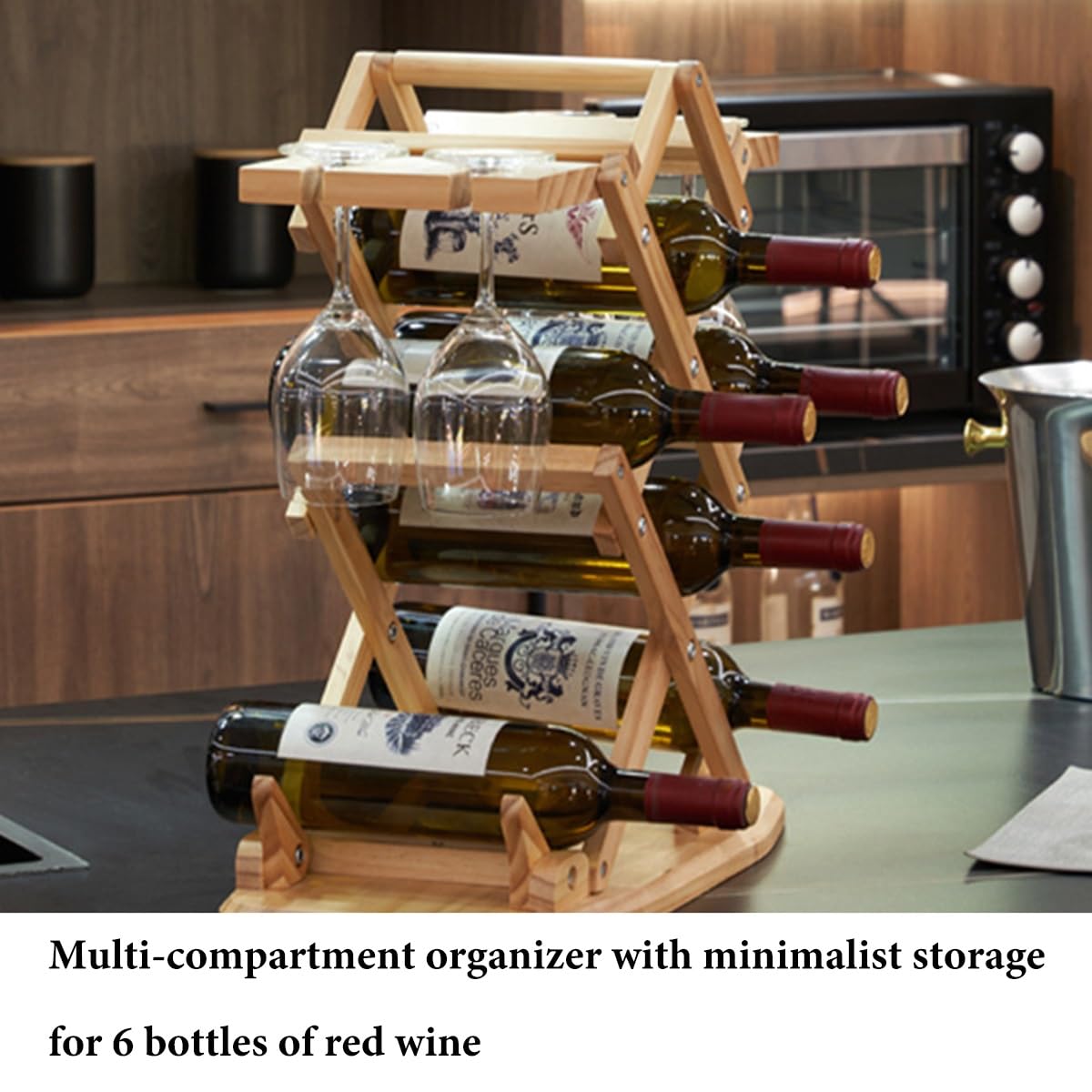 Pyramid Iron Wine Rack Modern Pyramid Wine Rack: Countertop 6-bottle ...