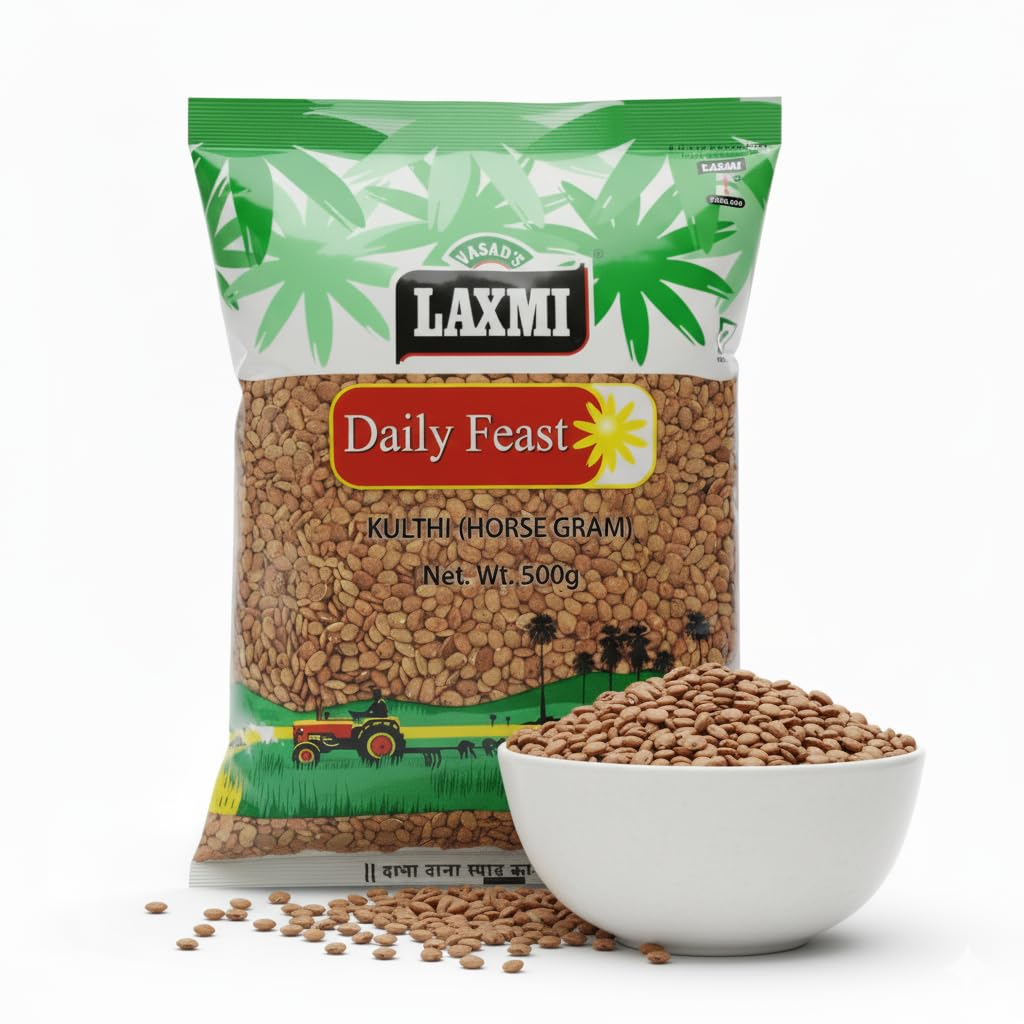Laxmi Daily Feast Kulthi 500 GM | Brown Horse Gram | Kulthi Beans | Kaanam | Hulthi | Ulavalu | Kuleeth | Gahat | Vellai Kollu Paruppu