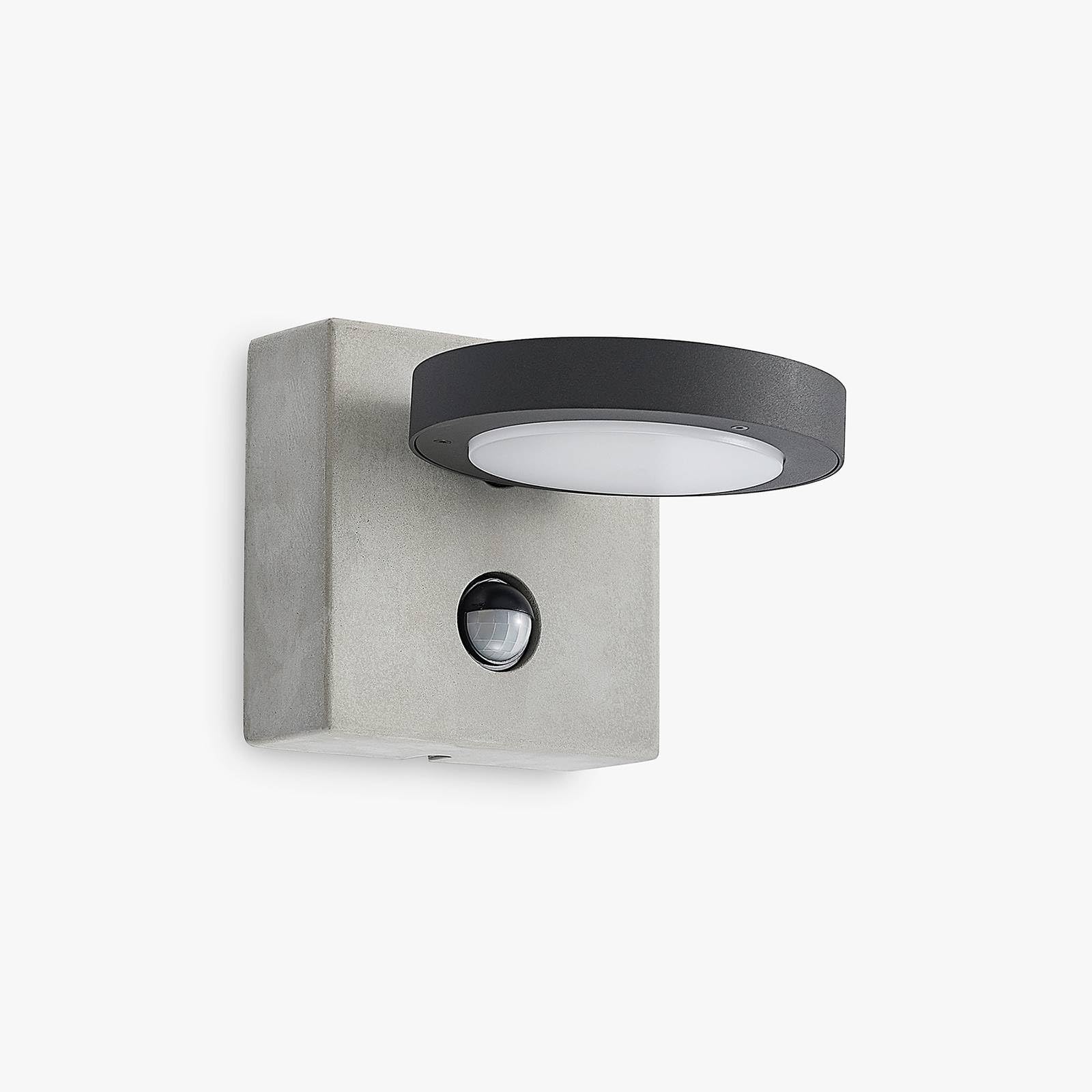 Lucande Applique da esterni con sensore di movimento (Moderno) colore Nero, in Alluminio lampadina inclusa parete esterna/parete casa abitazione terrazzo und balcone