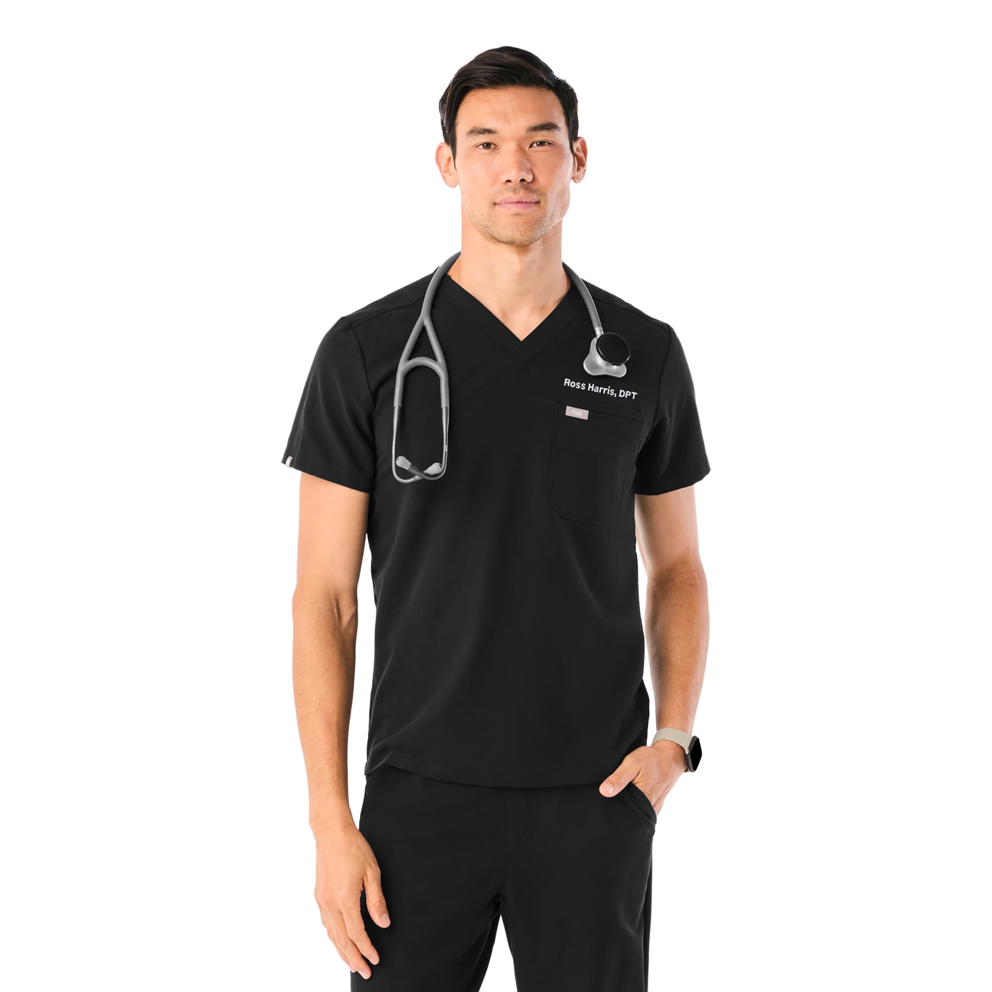 FIGS Leon Scrub Top for Men Large Black