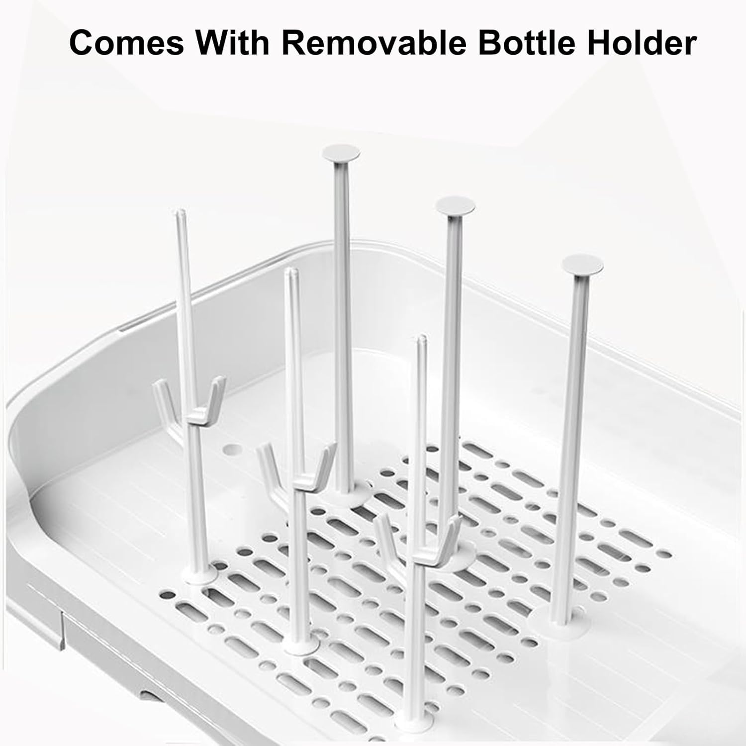 cjc Baby Bottle Drying Rack Storage Organizer with Cover – Portable, Durable Countertop Baby Bottle Holder