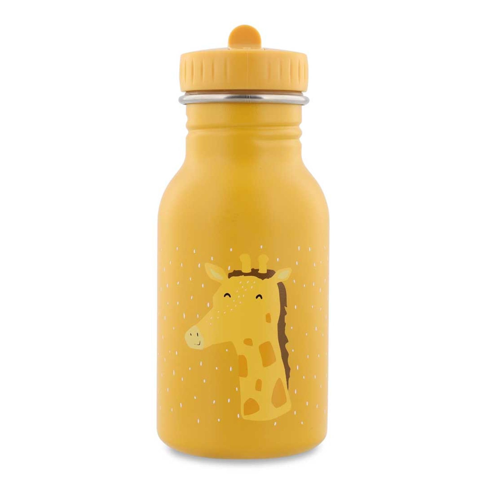 Trixie Child's Water Bottle - Mr Giraffe - 350 Ml - Stainless Steel - Easy-To-Open Spout, Carrying Loop