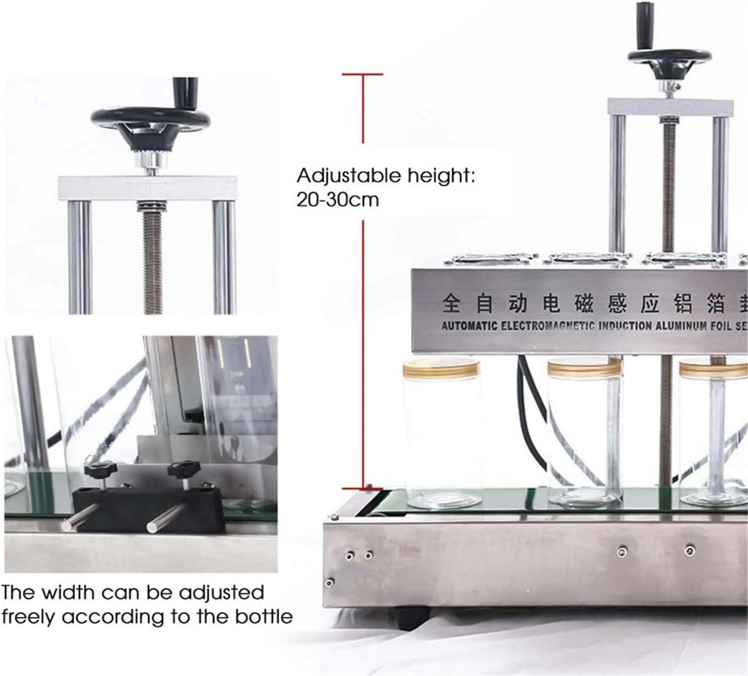 2200W Automatic Aluminum Foil Sealing Machine,15-60Mm/15-85Mm/50-120Mm/60-130Mm,Heat Jar Sealing Machine,for Plastic and Glass Bottles