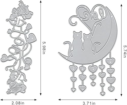 Miniatura 2 de Troqueles de metal para el día de San Valentín y luna, para hacer tarjetas, palabras de amor de Cupido, troqueles de corte de corazón para