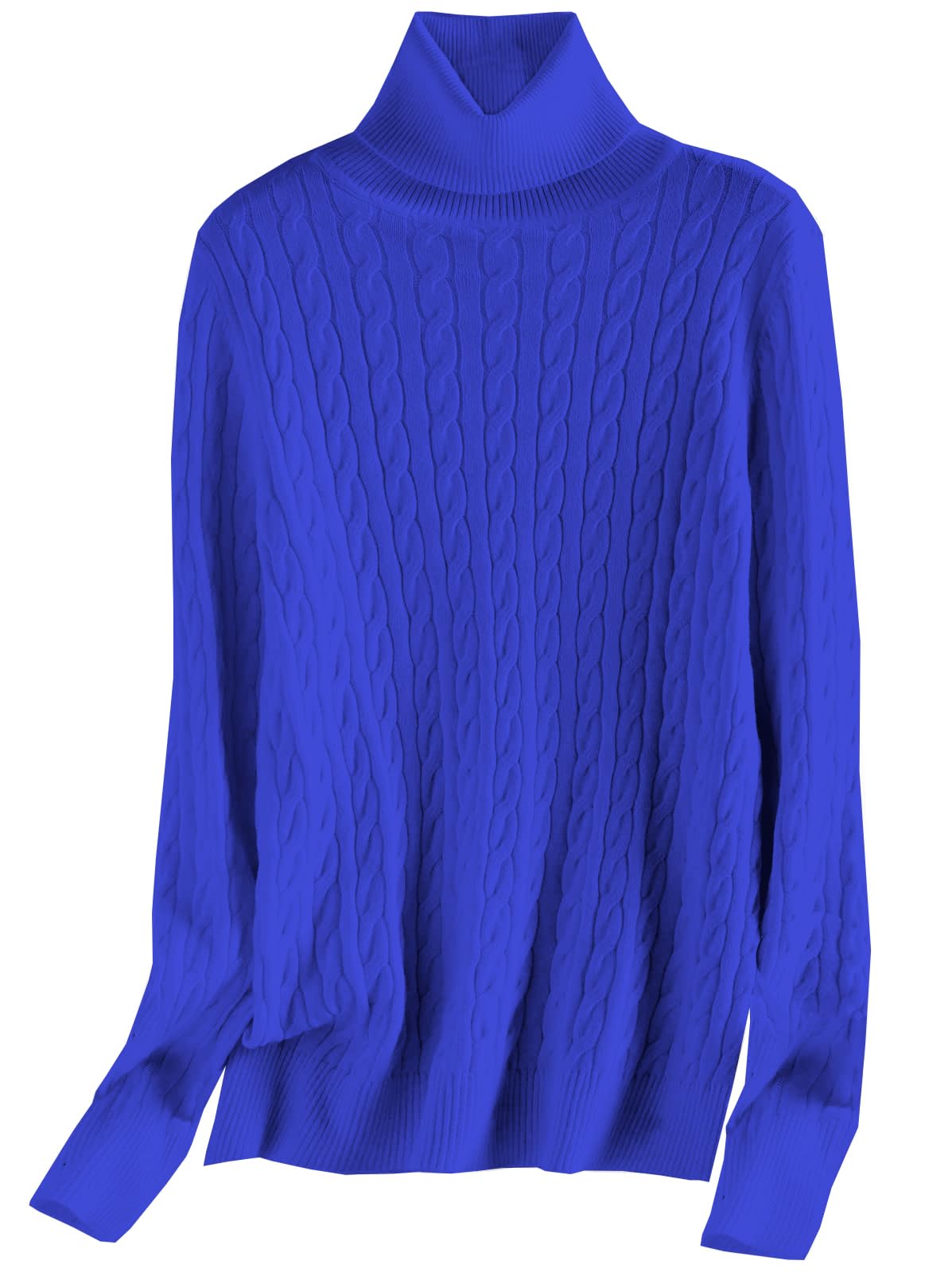 SANGTREE Womens Cable Knit Turtleneck Long Sleeves Lightweight Pullover Sweater