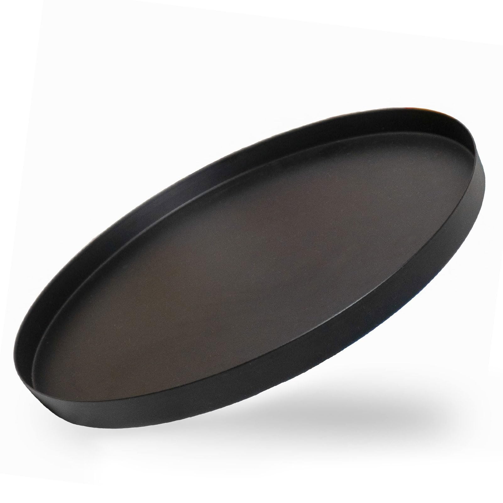 Produktbild von MEIRRAI Deko Tablett, ø 30 Cm Dekotablett, Schwarz Serviertablett Rund Aus Eisen, Tischdeko Für Adventskranz Teller Dessert Kosmetik Schmuck Kerzen Vasen