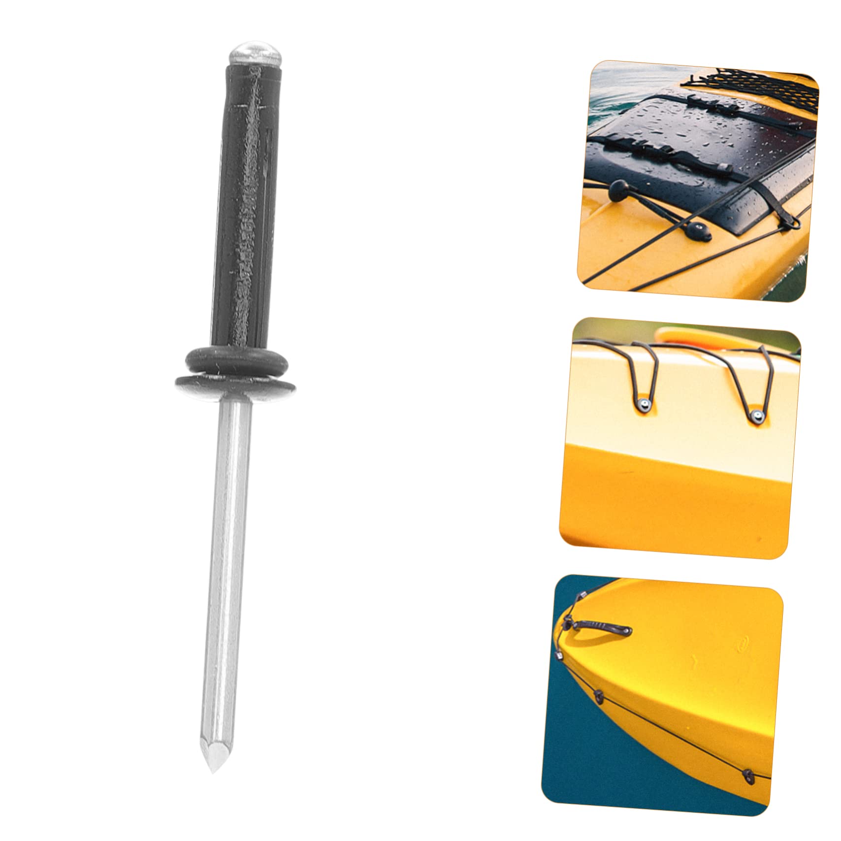 Kisangel 5 Sätze Kajak Nieten gummiring gummischlaufen Aluminium heringe aluminiumnagel Kayak Befestigung Schiffsniete Bootszubehör Bootsversorgung einstellen Aluminiumlegierung