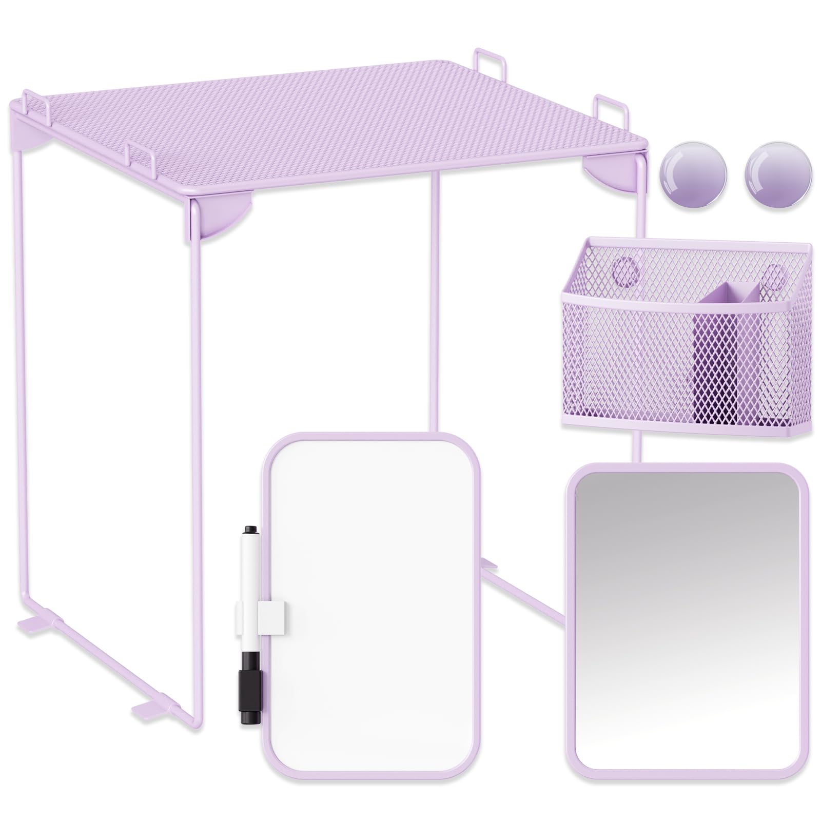 Svartur Locker Accessories with Locker Shelf, Magnetic Mirror, Magnetic Pen Holder, Magnetic Small Whiteboard, Back to School Essentials Locker