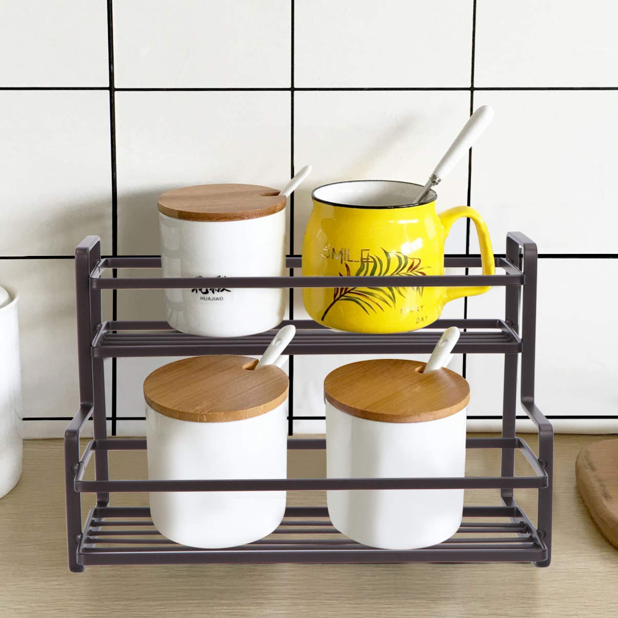 Cabilock Étagère De Rangement Gain De Place Porte-épices Organisateur De Petits Objets Pour Cuisine Étagère Pour Ustensiles De Rangement