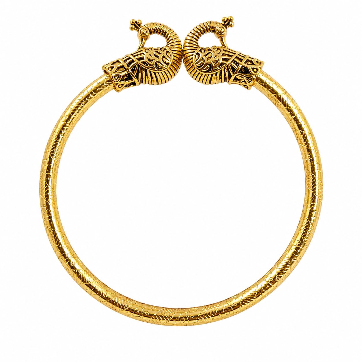 Gold Plated Traditional Kada Bracelet for Men & Women | Intricate Antique Design Openable Bangle | Ethnic Wedding & Festive Jewellery | Premium Finish-image-36
