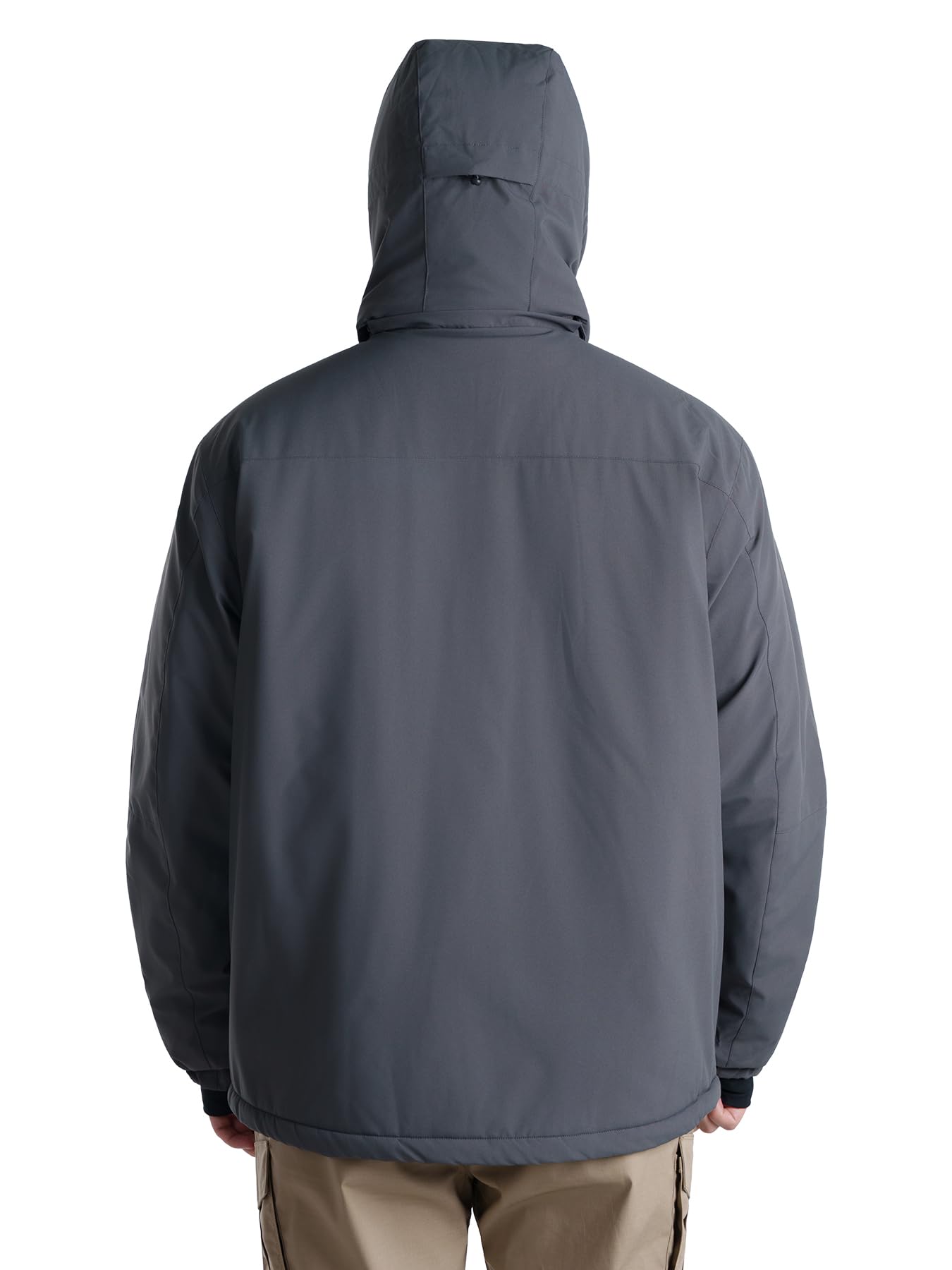 Winterjacke Herren Warm Fleece Gefüttert SkiJacke wasserdichte winddichte atmungsaktive Jacke mit Fleecefutter abnehmbare Kapuze dicke Softshelljacke