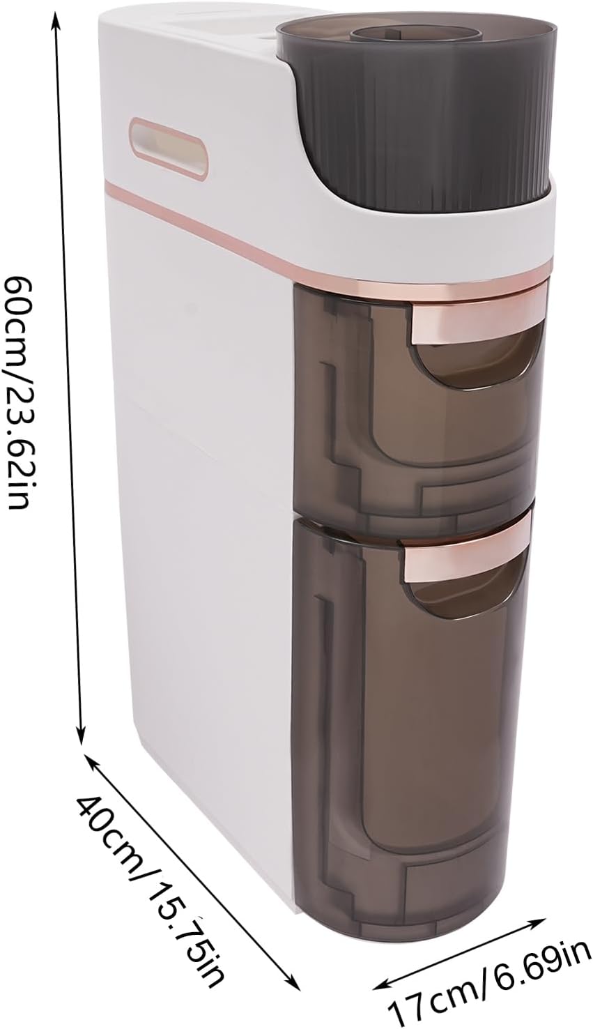 2 Drawers Slim Bathroom Storage,Narrow Bathroom Floor Cabinet,Movable Bathroom Storage Organizer with Toilet Paper Holder for Small Spaces, Bathroom, Kitchen, Bedroom