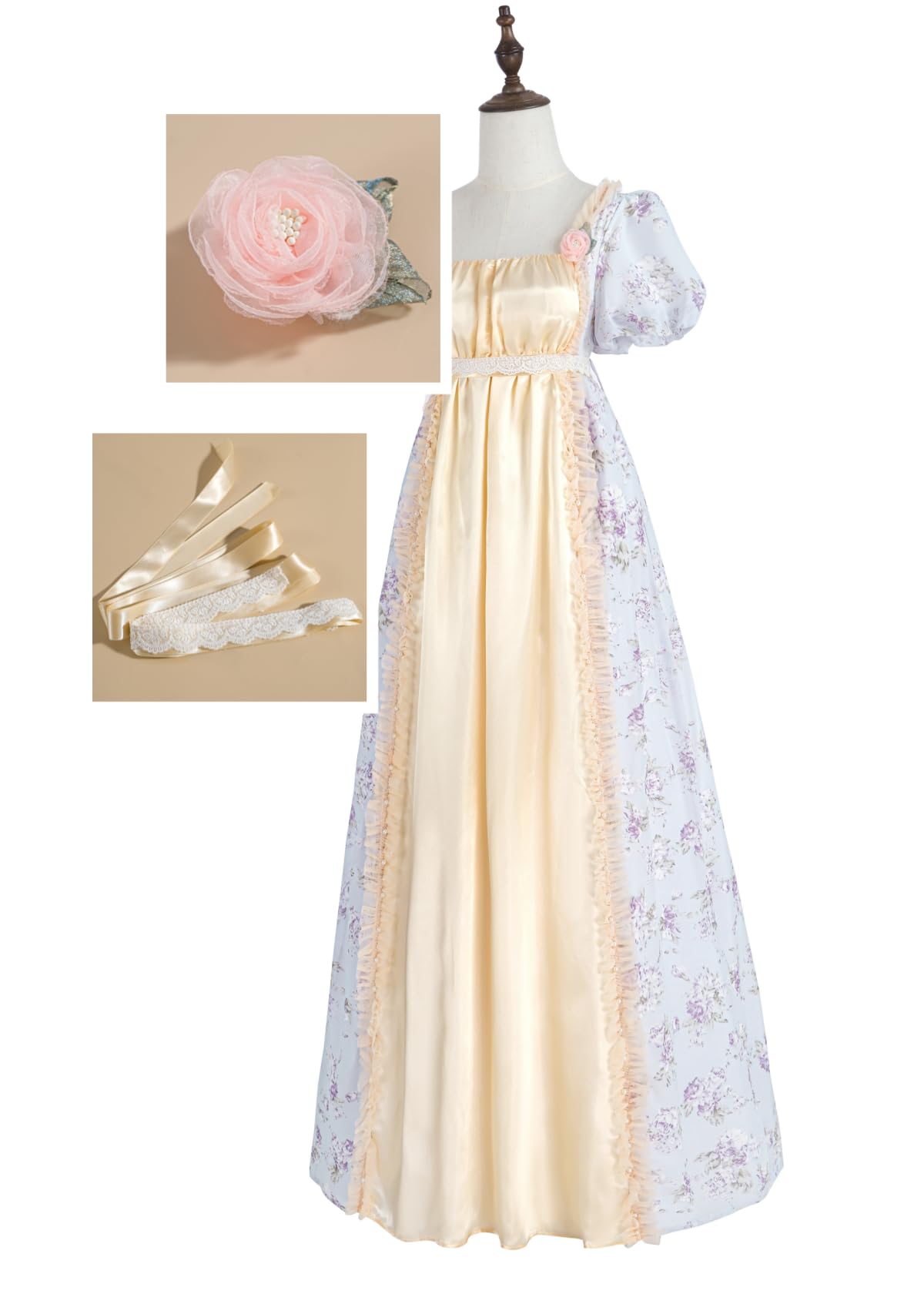 NSPSTT Robe Renaissance médiévale victorienne longue robe gothique