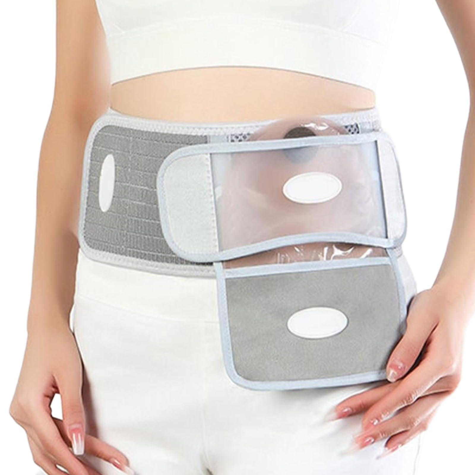Stoma Gürtel, Verstellbarer Stoma Bandage, Atmungsaktiver Stomagürtel für Die Zeit Nach Der Operation Schützt Stomabeutel, Die Blendenöffnung Ist Verstellbar (4-9 Cm)(Medium)