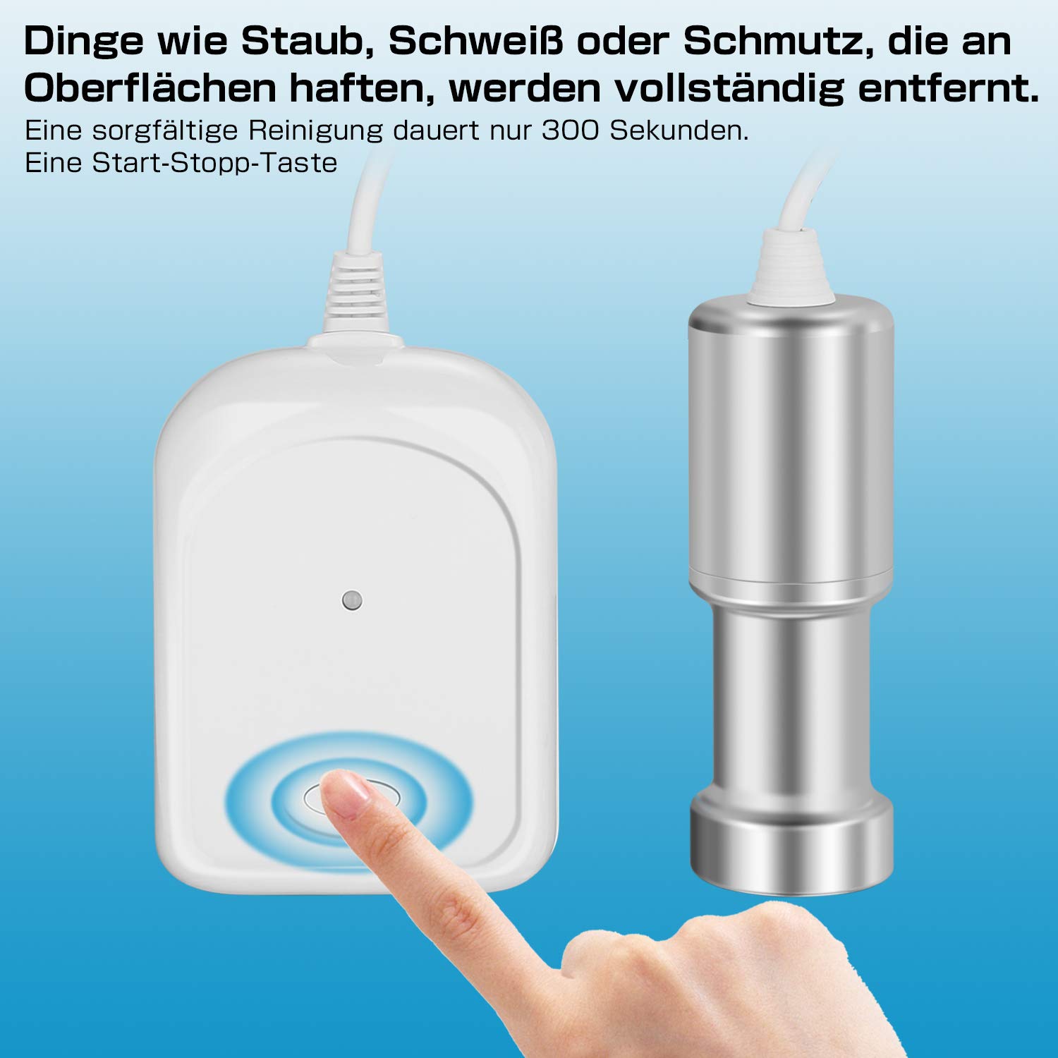 Tragbarer Ultraschallreiniger，BlumWay Mini Ultraschallreiniger, Starttyp und Sicherheitsvorrichtung, ideal für Gemüse und Obst, Schmuck, Gläser, Spielzeug und Kleidung usw.