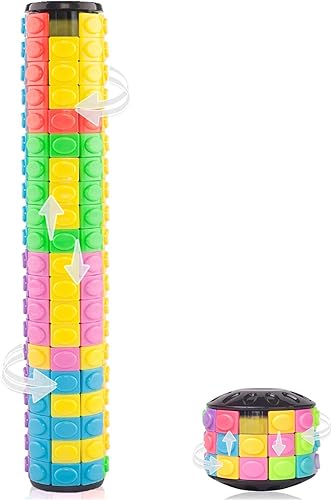 R.Y.TOYS Juguete para ansiedad, rompecabezas de cubo mágico, rompecabezas de cerebro para adultos, juego de mano inquieto de lógica giratoria y