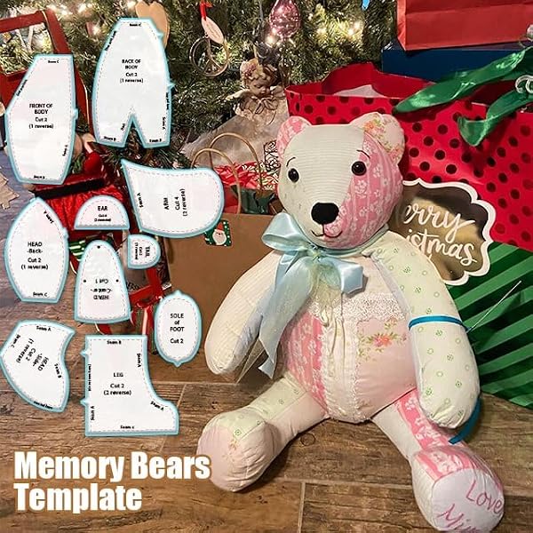 Memory Bear Template Ruler Set with Instructions - Sewing Pattern Template Acrylic Quilting Template Cutting Set, Memory Bear Sewing Patterns Template Home Sewing Art Craft for Gift 10pcs by shumeishop - Image 3