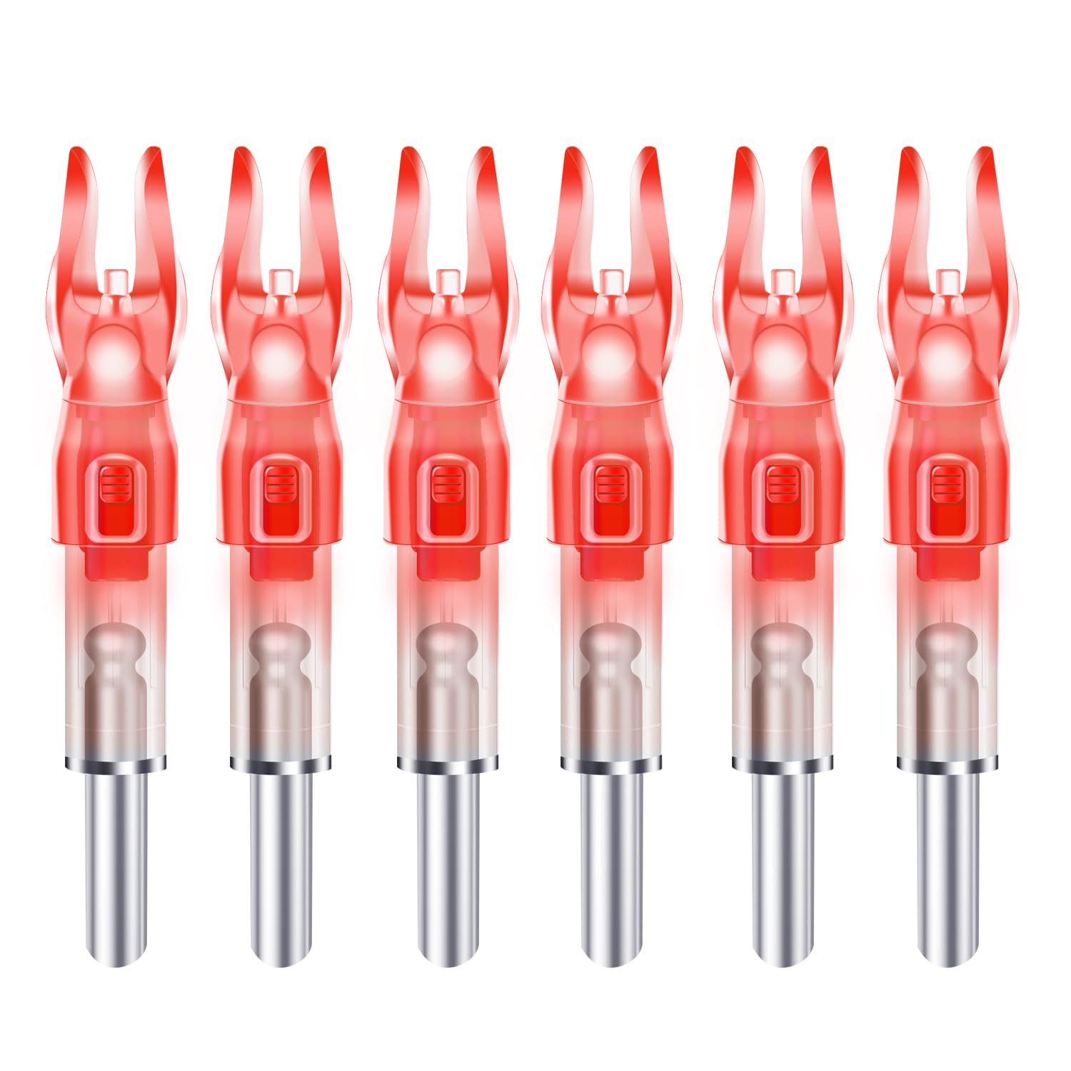 DZHONGD Lighted Nocks for Arrows with .166/G, .204/X, .233/H, .244/S and .246/GT, Archery Lighted nocks (6 Pack)