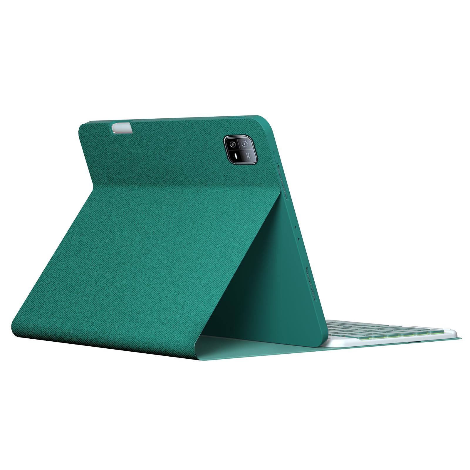 Green,GUPENAA Etui z klawiaturą do Xiaomi Mi Pad 6/6 Pro 11" 2023, 7-kolorowe Podświetlenie, Wbudowany Uchwyt na Ołówek, Magnetyczna Odłączana Bezprzewodowa Klawiatura Bluetooth z Myszką
