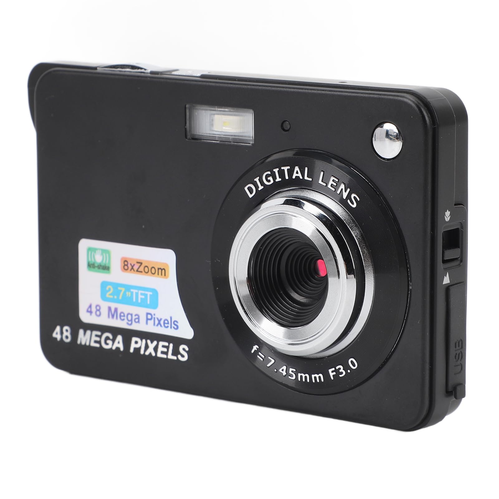 Pocket Digital Camera, 48MP 8X Zoom Autofocus Point and Shoot Digital Cameras with 2.7inch TFT Display, Anti Shake, Auto Face Beauty, Multi Color Filter, for Vlogging Travel-image-6