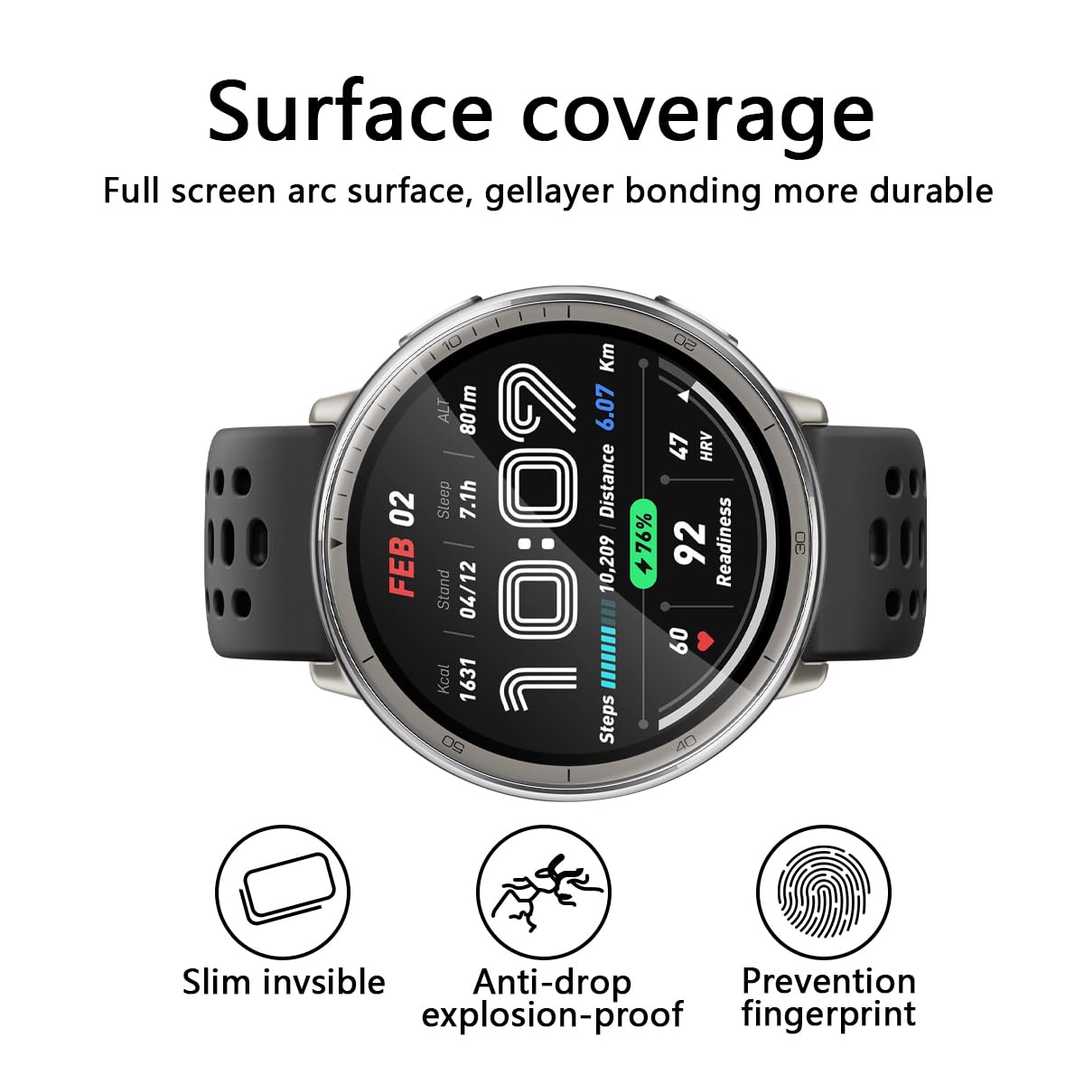 Pellicola Protettiva Per Amazfit Active 2 - Set Da 3, TPU Flessibile, Copertura Totale - Anti-Graffi E Impermeabile - Foto 11