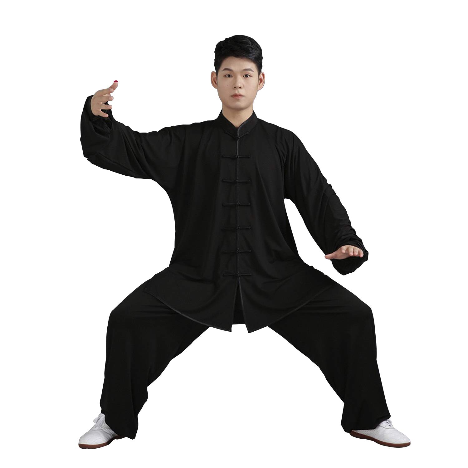 BBLAC 2KEY Ropa de artes marciales | Uniformes tradicionales chinos para Tai Chi y Wing Chun | Traje unisex hecho de seda de leche | Trajes ligeros para meditación y qigong