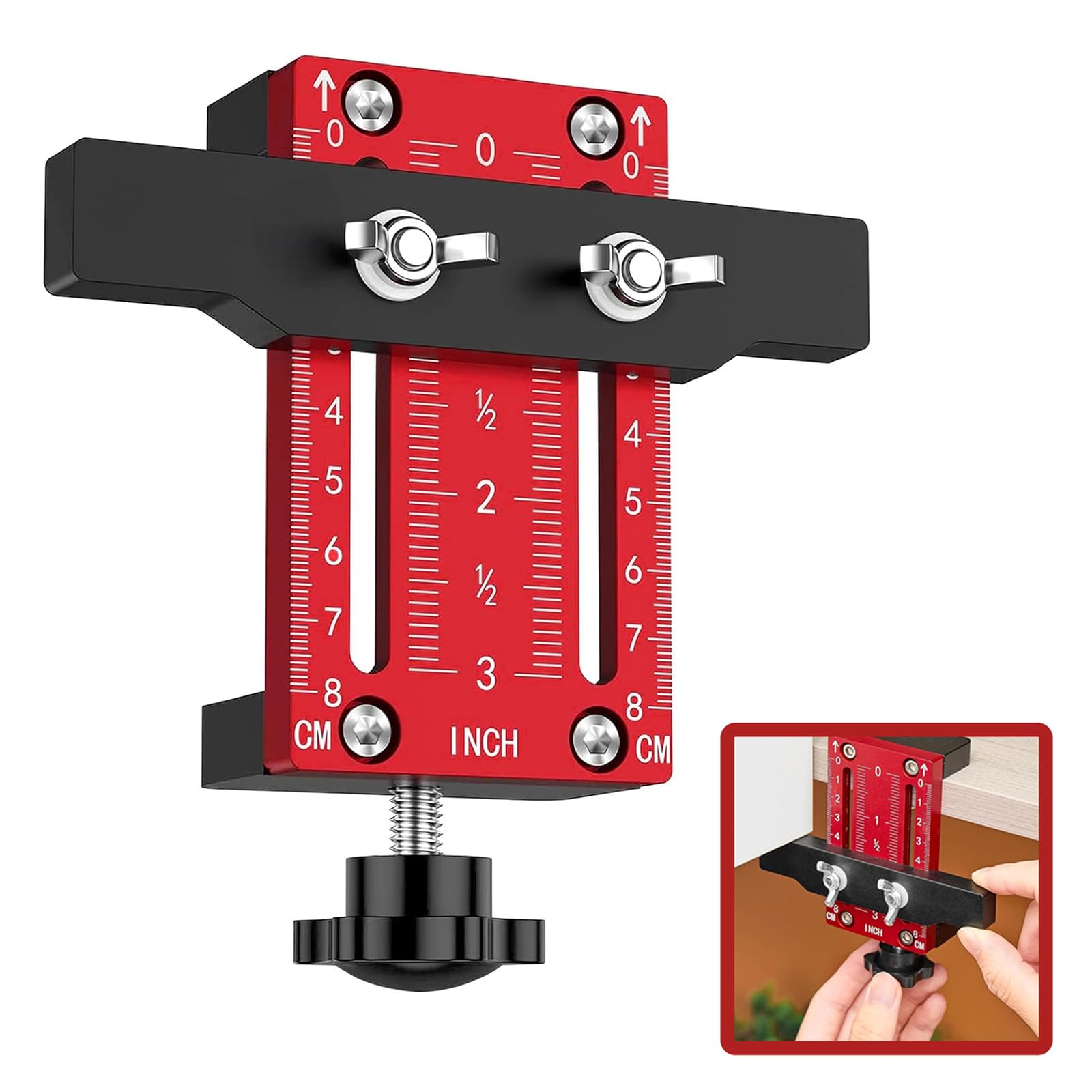 Cabinet Door Installation Positioner, Versatile Mounting Jig for Installing Cabinet Doors Aluminium Alloy Cabinet Door Positioning Tool Jig for